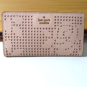 Kate Spade blush pink square block bifold wallet
